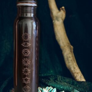 Hét csakra mintás antikolt rézkulacs