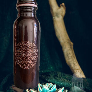 antikolt rézkulacs- élet virága motívummal