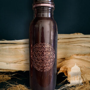 Antikolt rézkulacs- élet virága motívummal 7 dl/9 dl