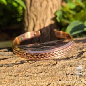 Mágneses rézkarkötő - fonott mintával