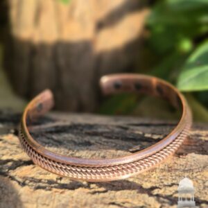 Mágneses rézkarkötő- láncszem mintával