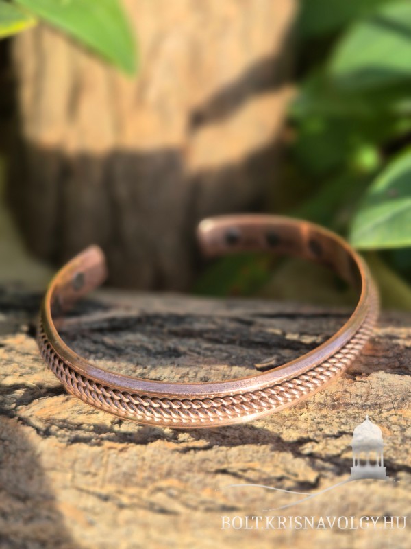 Mágneses rézkarkötő- láncszem mintával