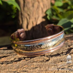 Mágneses rézkarkötő-teknős mintával